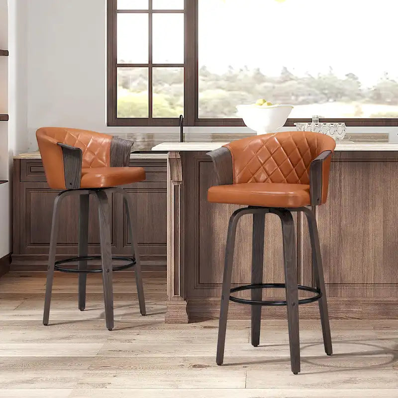 Art Leon Mid-century modern draaibare barstoelen (set van 2)