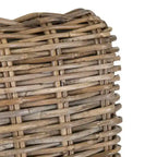 Grijsgewassen rotan kruk met kussen van East at Main
