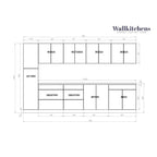 Keuken Elegante Collectie Zwarte Kleur Basis Maat 11Ft Breed - 135x24