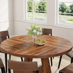 47 inch ronde eettafel voor 4 personen, houten keukentafel voor keuken, eetkamer en woonkamer - N.v.t.