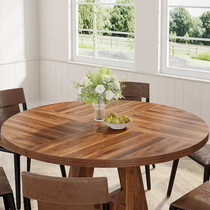 47 inch ronde eettafel voor 4 personen, houten keukentafel voor keuken, eetkamer en woonkamer - N.v.t.
