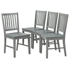 Set of 4 Solid Wood Slat-Back Dining Chairs, Sturdy Frame, Classic Design, Easy Assembly