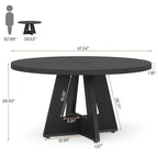 47 inch ronde eettafel voor 4 personen, houten keukentafel voor keuken, eetkamer en woonkamer - N.v.t.