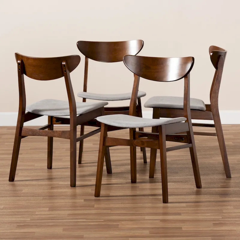 Parlin Mid-Century Modern Transitional 4-delige eetkamerstoelenset