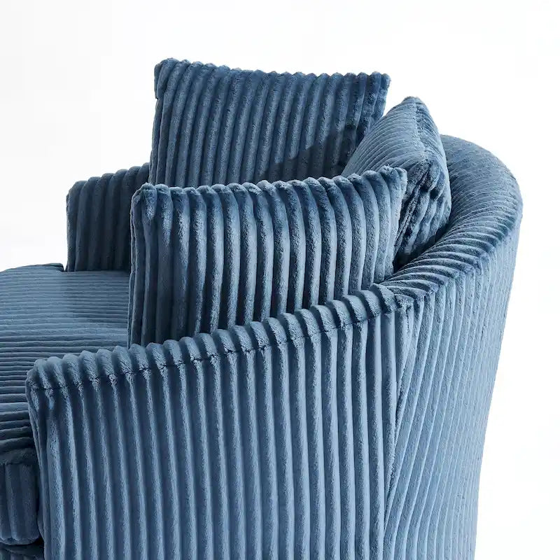 Oversized 43" B brede pluche fluwelen draaibare tonvormige stoel met verzonken armleuningen