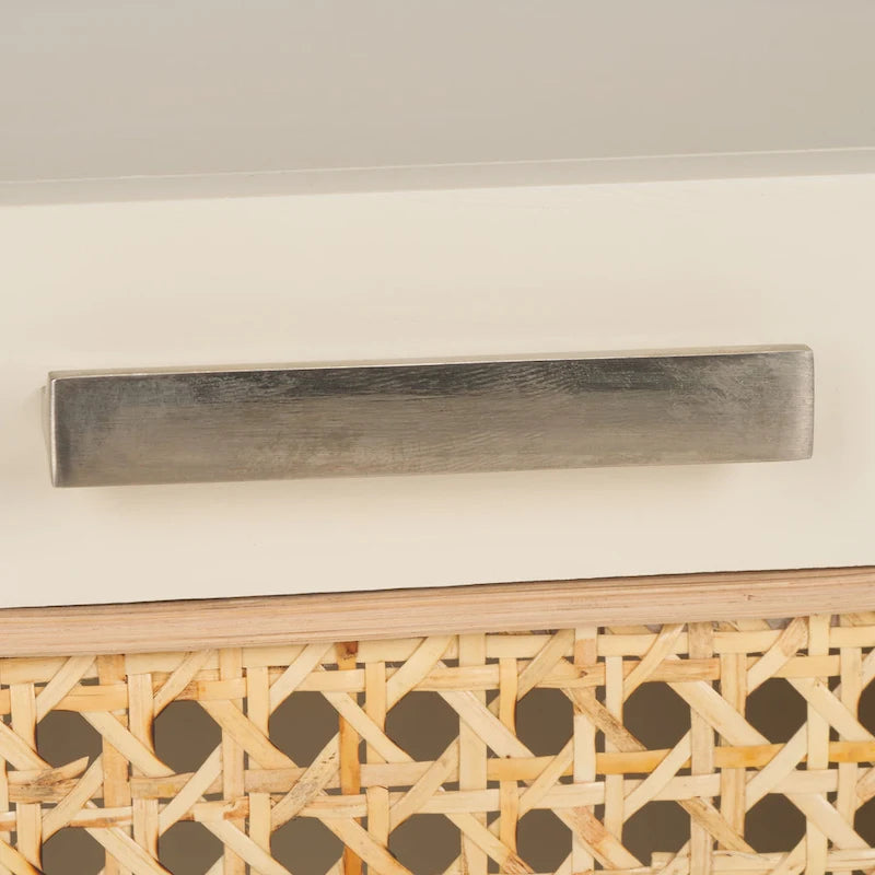 Nachtkastje met 1 lade, rotanpanelen en open schap
