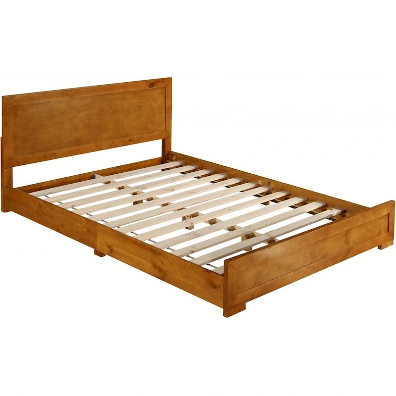 Eiken Inlegpanelen Massief Houten Kingsize Bedframe