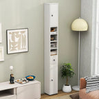Slanke hoge badkamerkast met lade