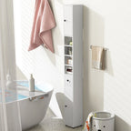 Slanke hoge badkamerkast met lade