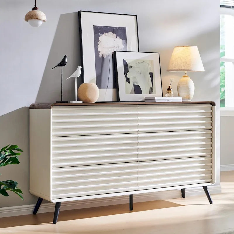 Dressoir met 6 laden en gegroefde voorpanelen