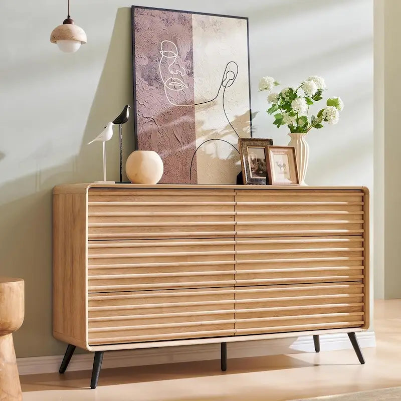 Dressoir met 6 laden en gegroefde voorpanelen