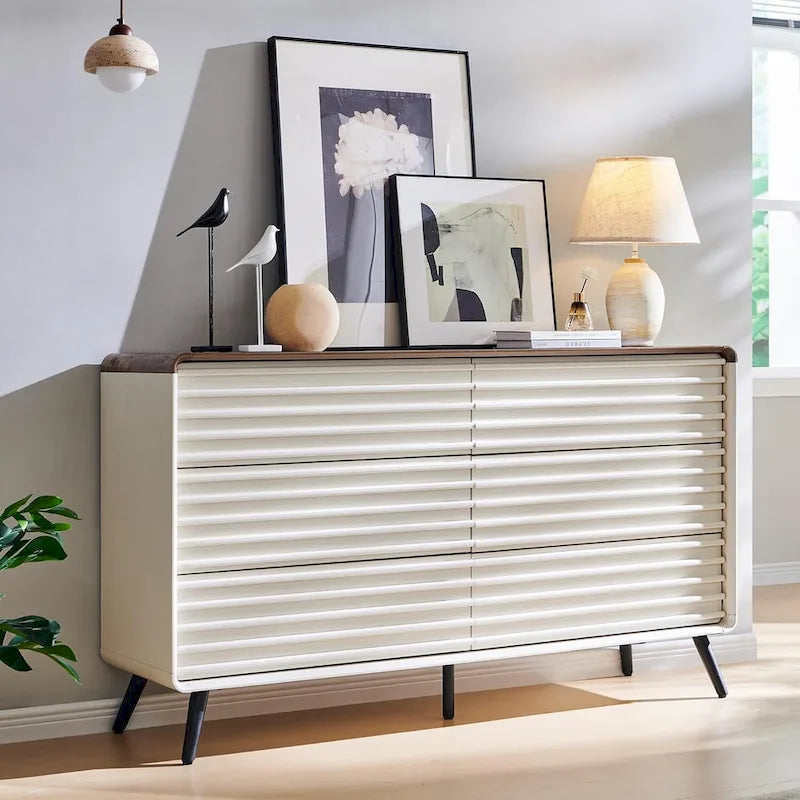 Dressoir met 6 laden en gegroefde voorpanelen