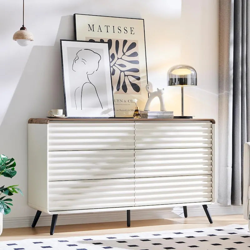 Dressoir met 6 laden en gegroefde voorpanelen