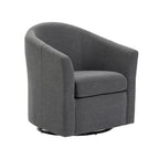 Set of 2 Modern Upholstered Swivel Barrel Chair Living Room Accent Chair