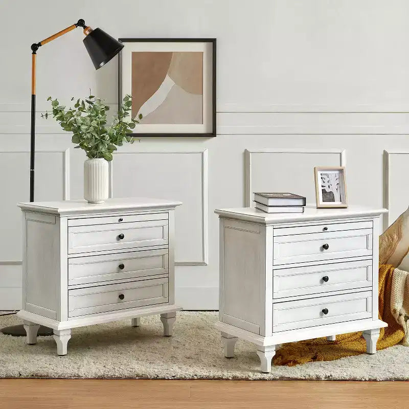 Giorgio 3 - Drawer end table with Built-In Outlets Set of 2|HULALA HOME