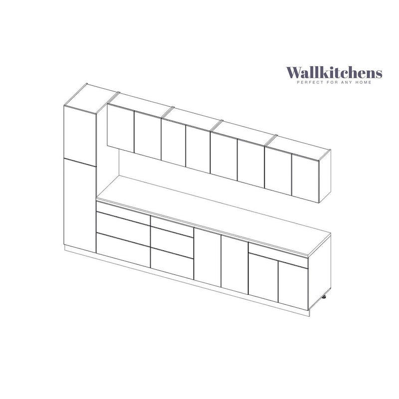 Keuken Elegante Collectie Zwarte Kleur Basis Maat 11Ft Breed - 135x24