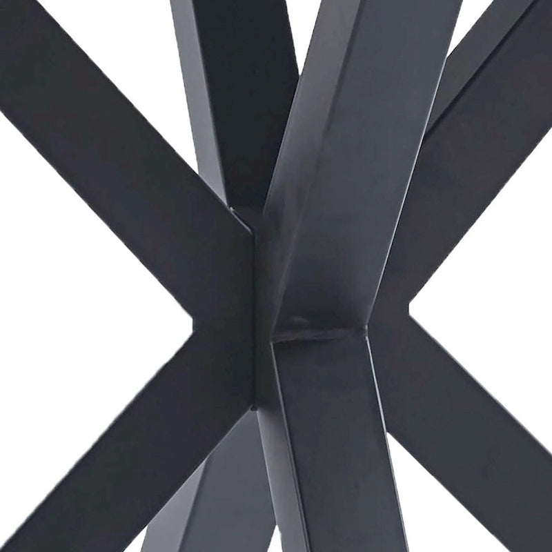 Modern minimalist ronde eettafel met MDF-blad en metalen poten
