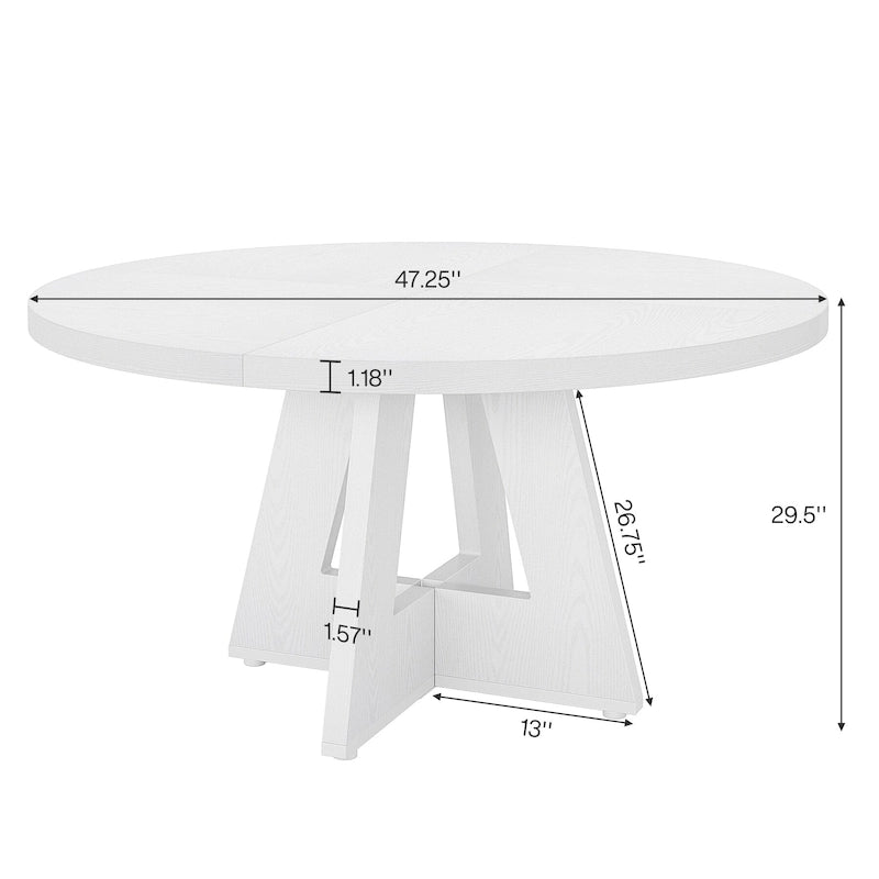 47 inch ronde eettafel voor 4 personen, houten keukentafel voor keuken, eetkamer en woonkamer - N.v.t.