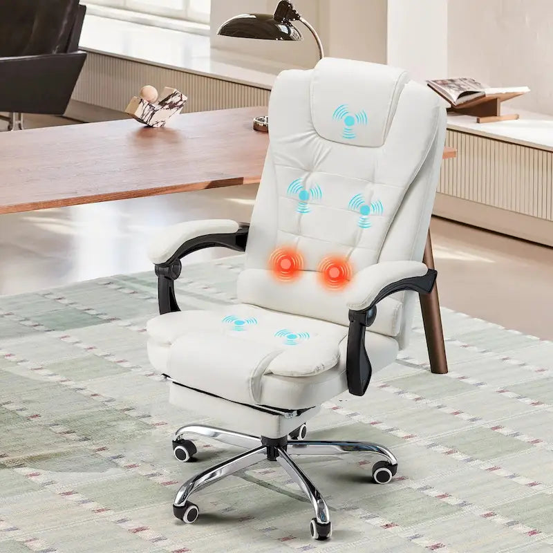 AECOJOY Heated Executive Office Chair w/ Massage &Adjustable Height