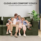 107/ 137 Modulaire Sectiebank Cloud Couch,Diepe Zitting Zonder Frame Bank,Ombouwbare Comfortabele Vloerbanken met Hockers en Memory Foam