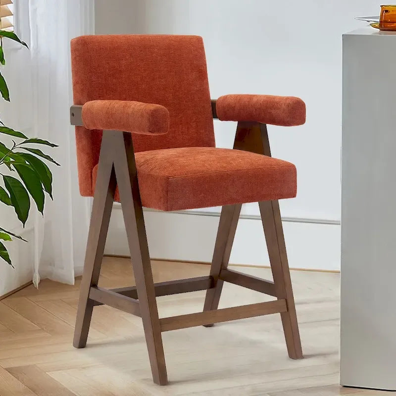 Moderne gestoffeerde barkrukken met zithoogte voor een kookeiland, per stuk