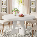 47 inch ronde eettafel voor 4 personen, houten keukentafel voor keuken, eetkamer en woonkamer - N.v.t.