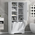 Bathroom Storage Cabinet with Drawers, Tilt-Out Laundry Hamper, Multiple Storage Space, Open Shelve, Adjustable Shelf