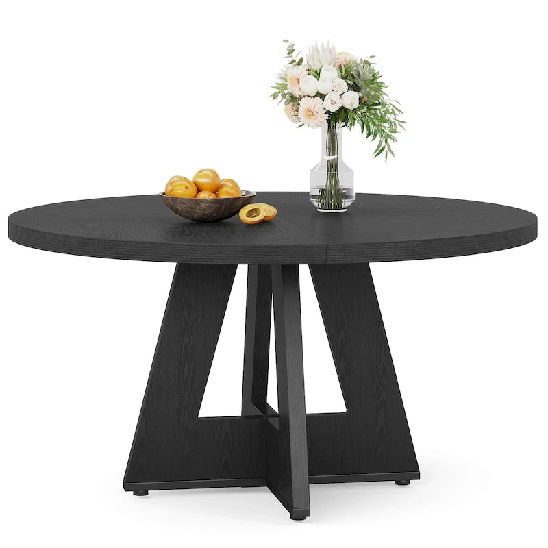 47 inch ronde eettafel voor 4 personen, houten keukentafel voor keuken, eetkamer en woonkamer - N.v.t.