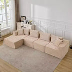 107/ 137 Modulaire Sectiebank Cloud Couch,Diepe Zitting Zonder Frame Bank,Ombouwbare Comfortabele Vloerbanken met Hockers en Memory Foam