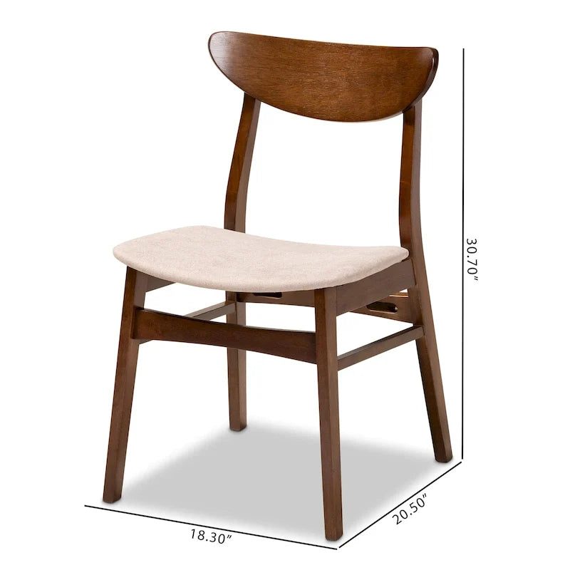 Parlin Mid-Century Modern Transitional 4-delige eetkamerstoelenset