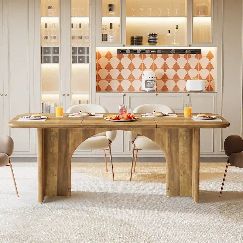 Eettafel van 63 inch voor 4-6 personen, moderne rechthoekige keukentafel