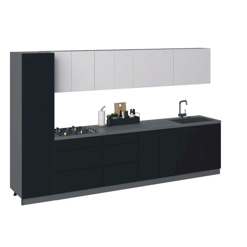 Keuken Elegante Collectie Zwarte Kleur Basis Maat 11Ft Breed - 135x24