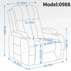 Power Lift Recliner Chair, Modern Single Motor Massage Sofa Chair with Lumbar Heating, USB Charging Port, Cup Holders