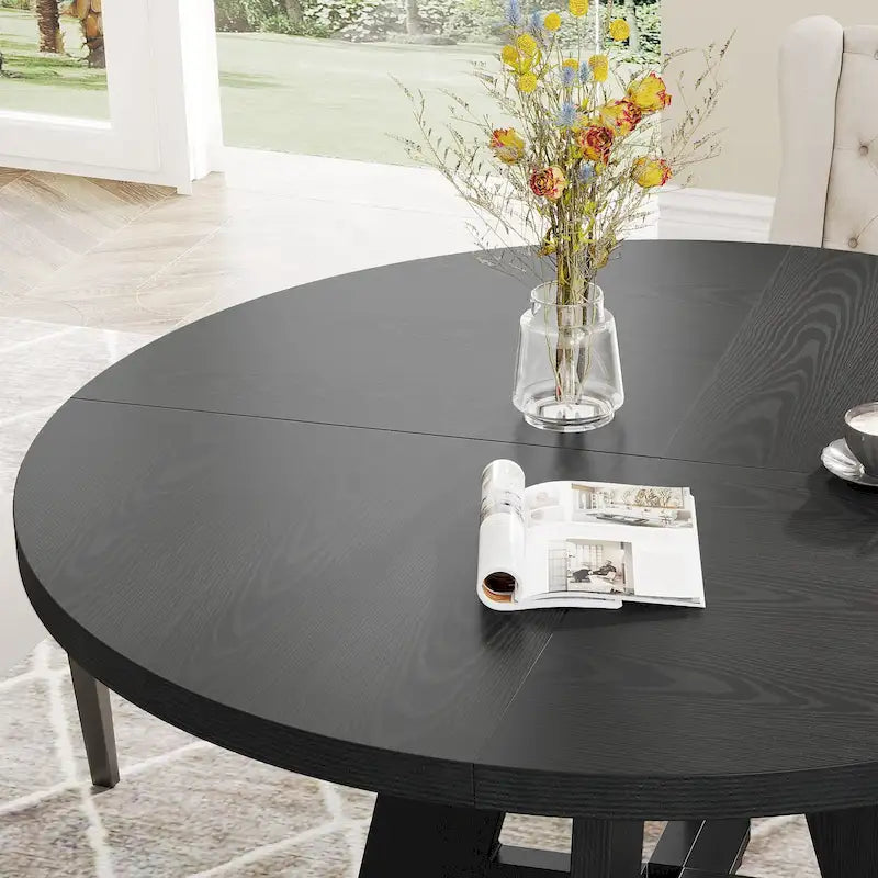 47 inch ronde eettafel voor 4 personen, houten keukentafel voor keuken, eetkamer en woonkamer - N.v.t.
