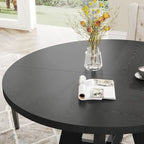 47 inch ronde eettafel voor 4 personen, houten keukentafel voor keuken, eetkamer en woonkamer - N.v.t.