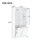 Bathroom Storage Cabinet with Drawers, Tilt-Out Laundry Hamper, Multiple Storage Space, Open Shelve, Adjustable Shelf