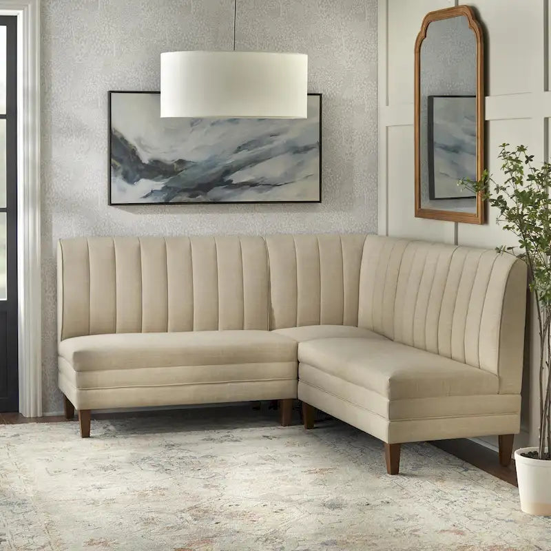 Lifestorey Kerrington 3-delige gestoffeerde bankenset met banquette-rugleuning