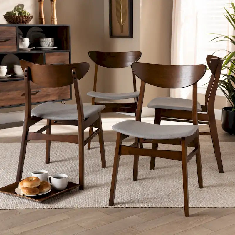 Parlin Mid-Century Modern Transitional 4-delige eetkamerstoelenset