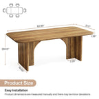Eettafel van 63 inch voor 4-6 personen, moderne rechthoekige keukentafel