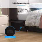 Mjkone Murphy Bed Queen,Cube Cabinet Chest Bed with Charging Station&Storage Space