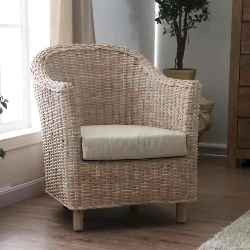 Furniture of America Lali Rustic Kubu Rotan Wicker Fauteuil