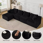 107/ 137 Modulaire Sectiebank Cloud Couch,Diepe Zitting Zonder Frame Bank,Ombouwbare Comfortabele Vloerbanken met Hockers en Memory Foam