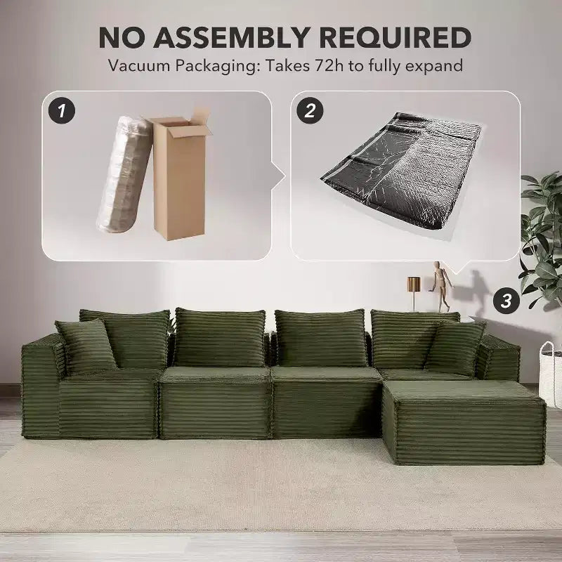 107/ 137 Modulaire Sectiebank Cloud Couch,Diepe Zitting Zonder Frame Bank,Ombouwbare Comfortabele Vloerbanken met Hockers en Memory Foam