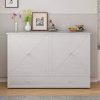 Mjkone Murphy Bed Queen,Cube Cabinet Chest Bed with Charging Station&Storage Space