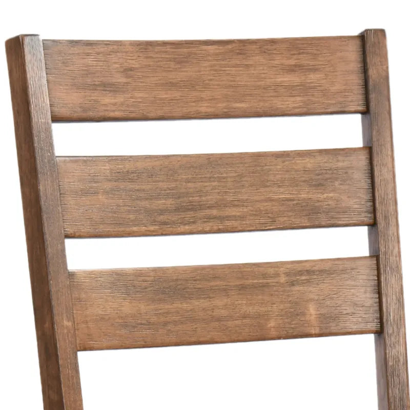 Set van 4 houten eetkamerstoelen met lattenrug