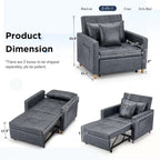 Adjustable Sleeper Chair Bed, 3-in-1 Convertible, Multiple Colors, Fits 1 Person
