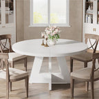 47 inch ronde eettafel voor 4 personen, houten keukentafel voor keuken, eetkamer en woonkamer - N.v.t.