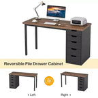 Lantine Computer Desk with 5 Drawers, 47 inches Modern Simple Home Office Desk Study Writing Table for Small Spaces