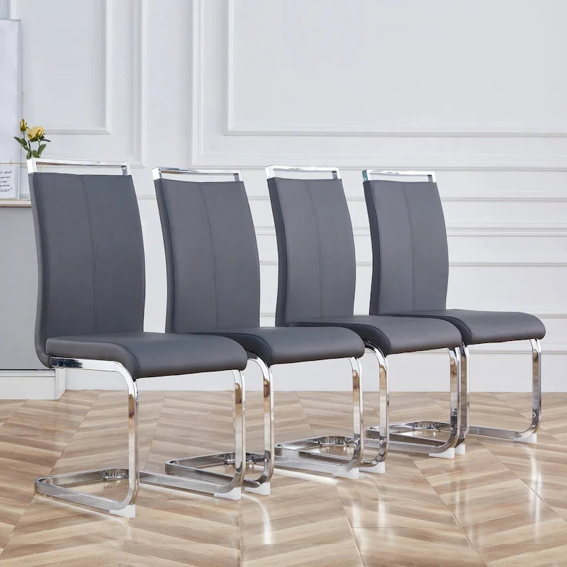 Moderne eetkamerstoelen van kunstleer (PU), set van 4