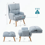 Fauteuil met voetenbank, met verstelbare rugleuning